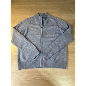 Croft & Barrow Mens S Blue Full Zip Mock Neck Sweater Heathered Knit Cardigan